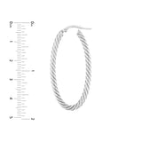 Oval Rope Twist Hoop Earrings