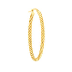 Oval Rope Twist Hoop Earrings