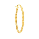 Oval Rope Twist Hoop Earrings
