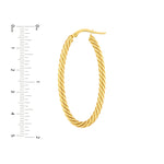 Oval Rope Twist Hoop Earrings