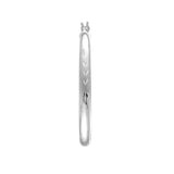 3x35 Half Round D/C Florentine Hoop Earrings