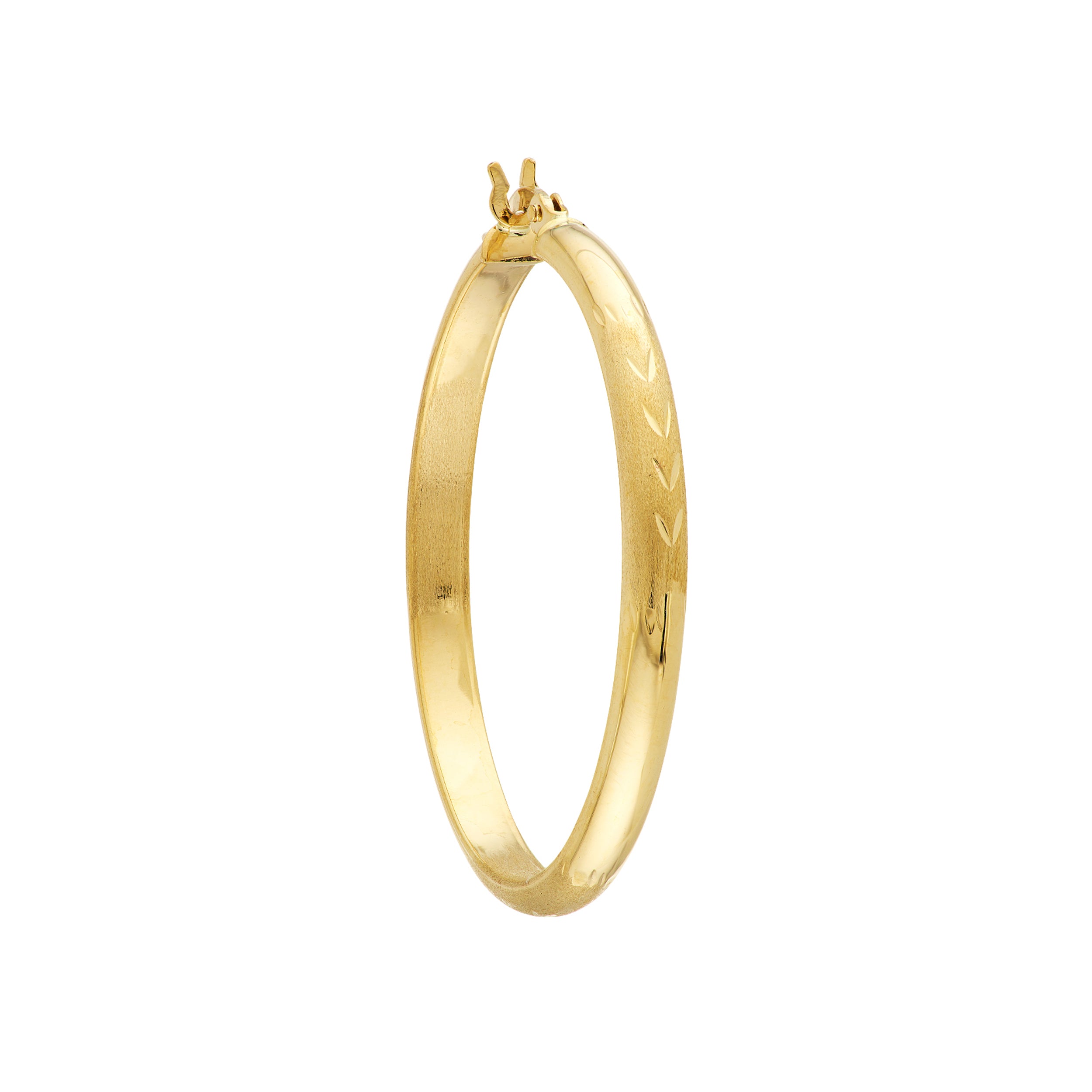 3x35 Half Round D/C Florentine Hoop Earrings