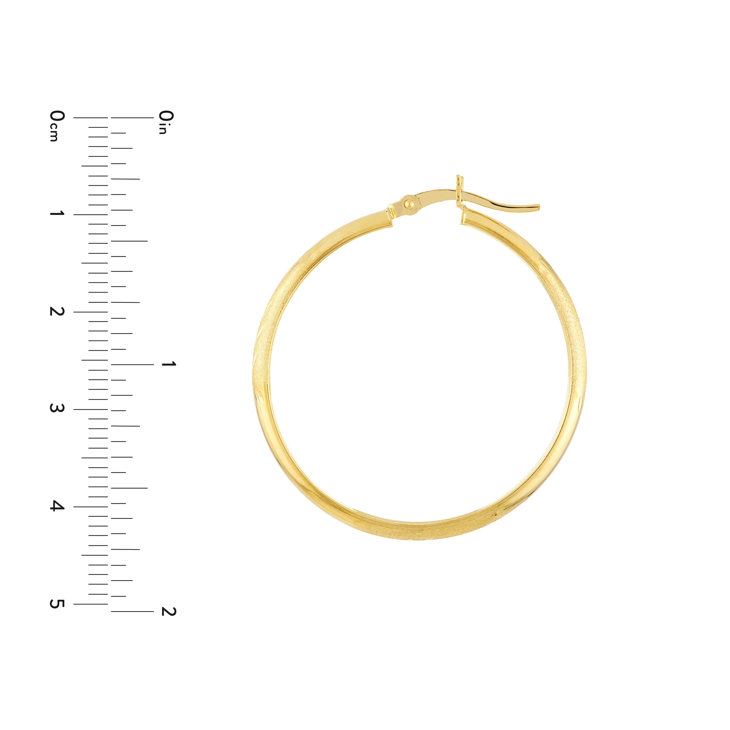 3x35 Half Round D/C Florentine Hoop Earrings