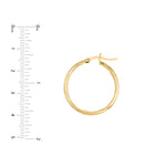 3x25mm Half Round DC Florentine Hoop Earrings