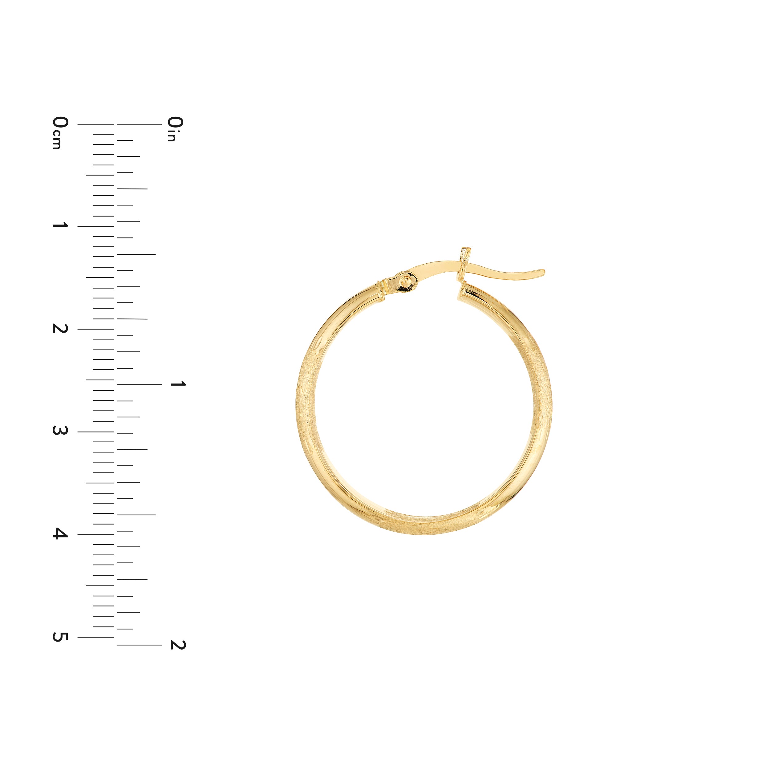 3x25mm Half Round DC Florentine Hoop Earrings