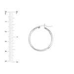3x25mm Half Round DC Florentine Hoop Earrings