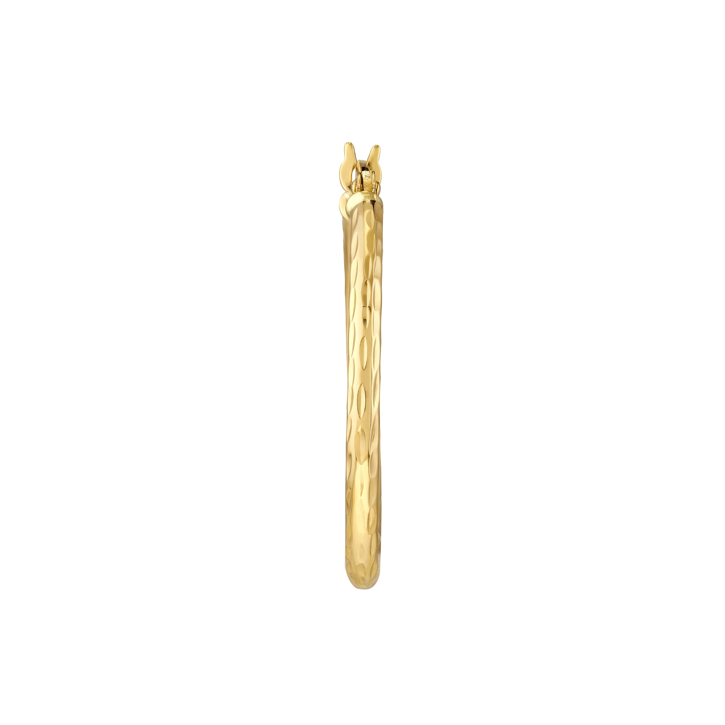 2mm x 25mm Diamond-Cut Hoop Earrings