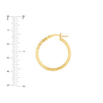 2mm x 25mm Diamond-Cut Hoop Earrings