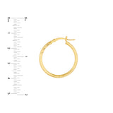 2mm x 25mm Diamond-Cut Hoop Earrings