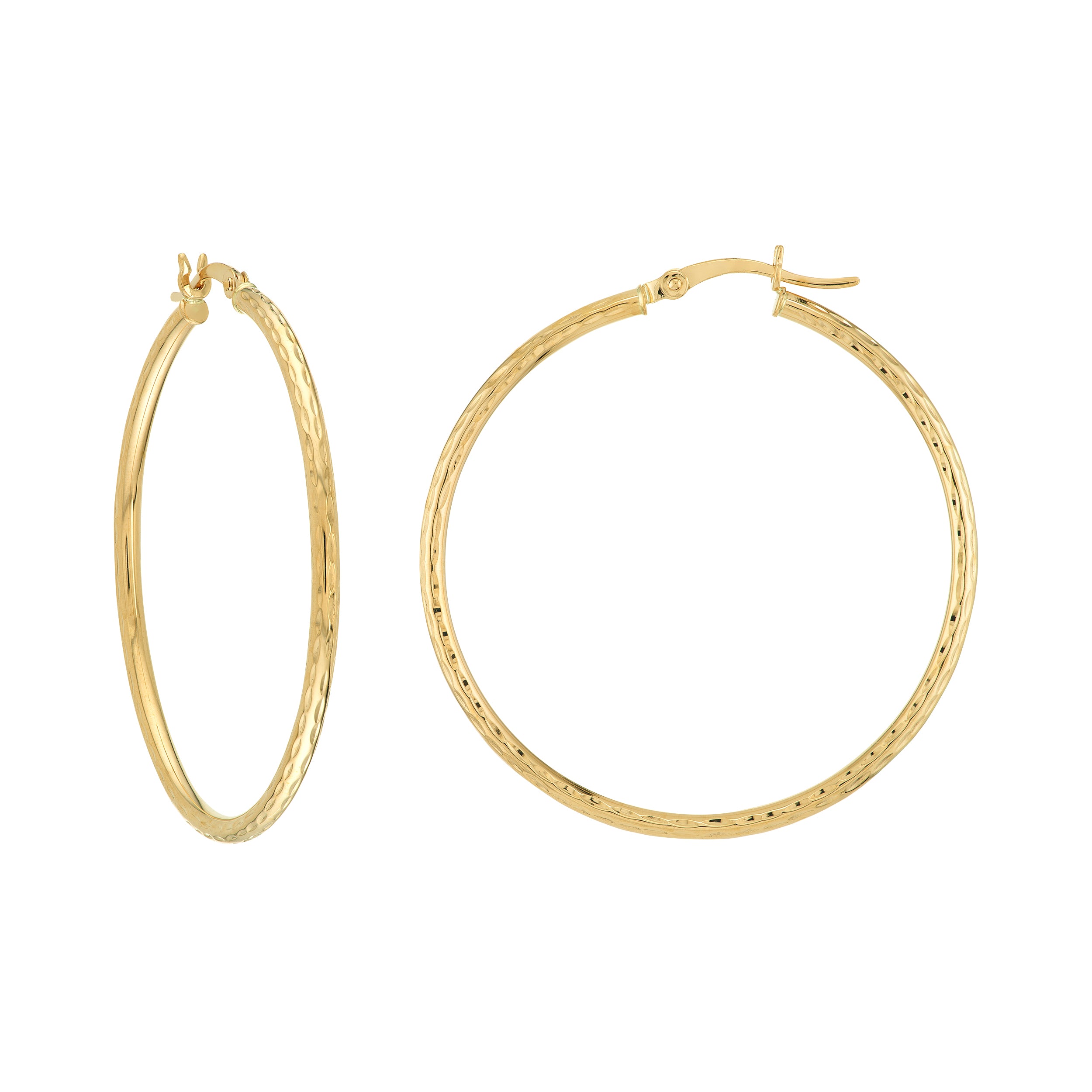 2x40mm Full DC Round Hoop Earrings