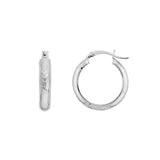 4x20mm Half Round DC Florentine Hoop Earrings
