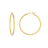 2 X 40mm Square Full D/C Hoop Earrings