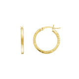2 X 20mm Square DC Florentine Hoop Earrings