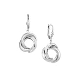 Plated Sterling Silver Open Love Knot Drop Earrings