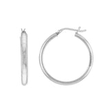 Sterling Silver Textured Hoop Earrings