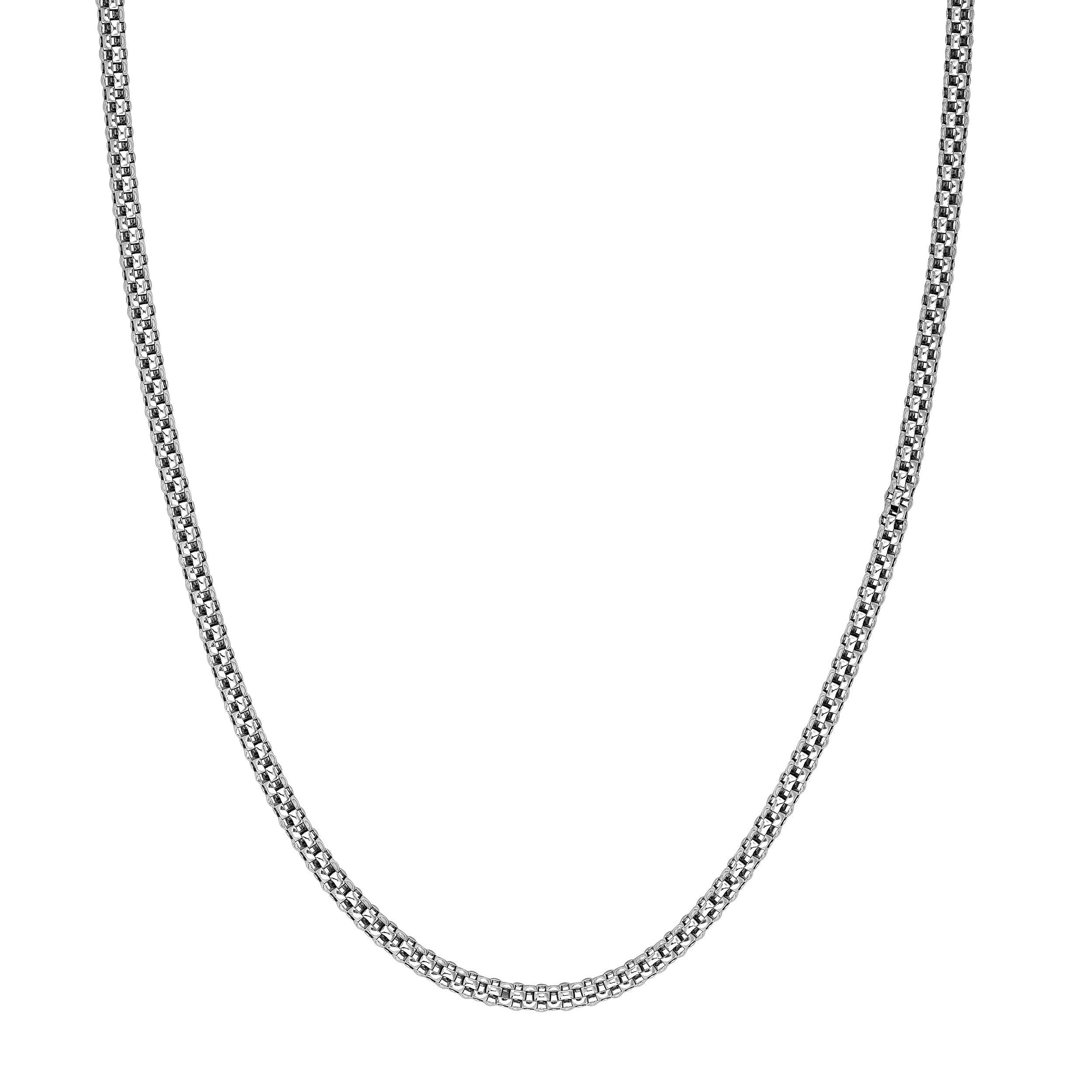 Sterling Silver 4mm Popcorn Chain with Lobster Lock