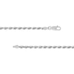 Sterling Silver 2.7mm D/C Rope Chain with Lobster Lock