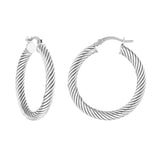 Sterling Silver Twist Hoop Earrings