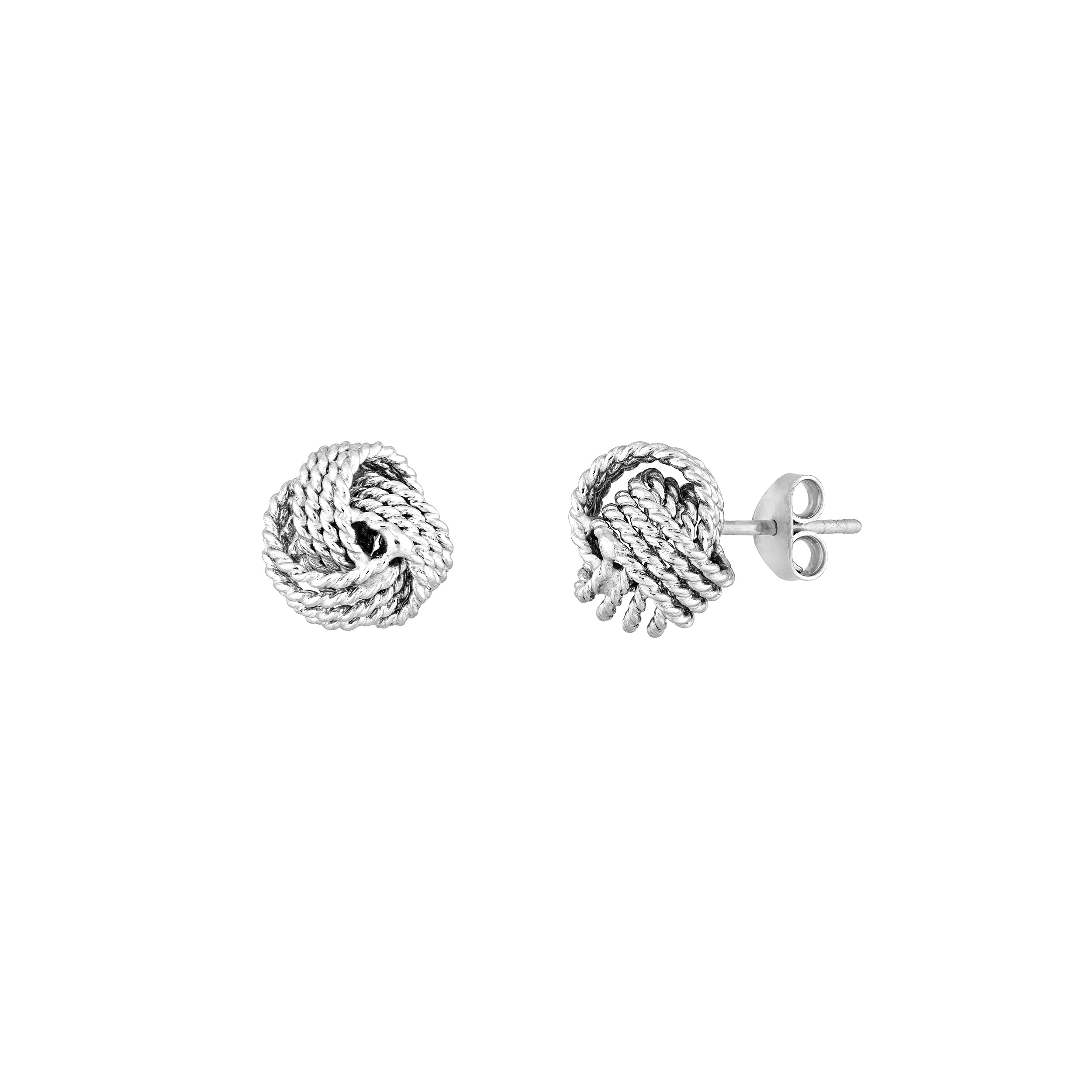 Small Twist-Edged Love Knot Earrings
