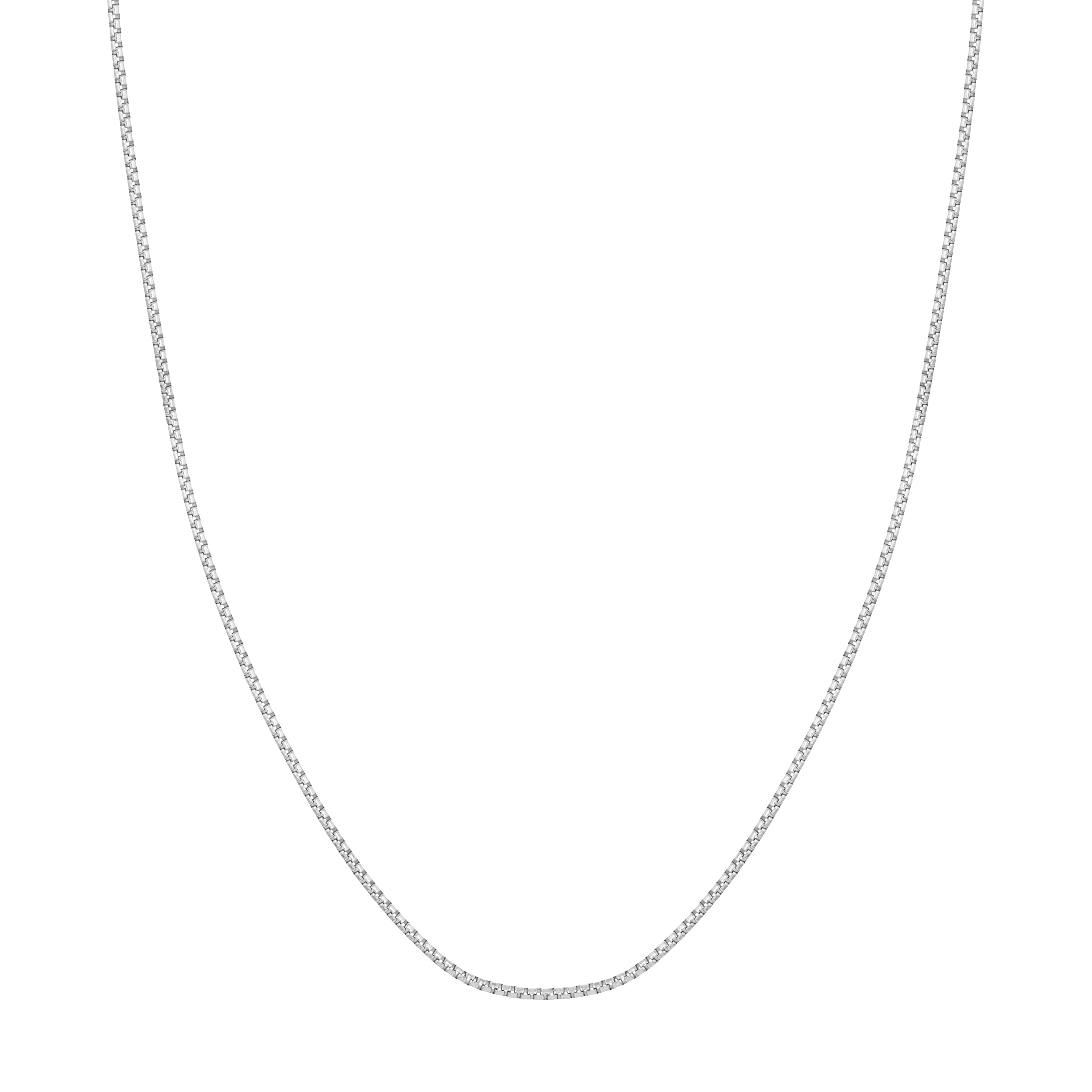 Sterling Silver 1.7mm Round Box Chain with Pear Lobster Lock