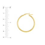 2mm x 30mm Diamond-Cut Hoop Earrings