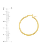 2mm x 30mm Diamond-Cut Hoop Earrings