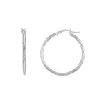 2mm x 30mm Diamond-Cut Hoop Earrings