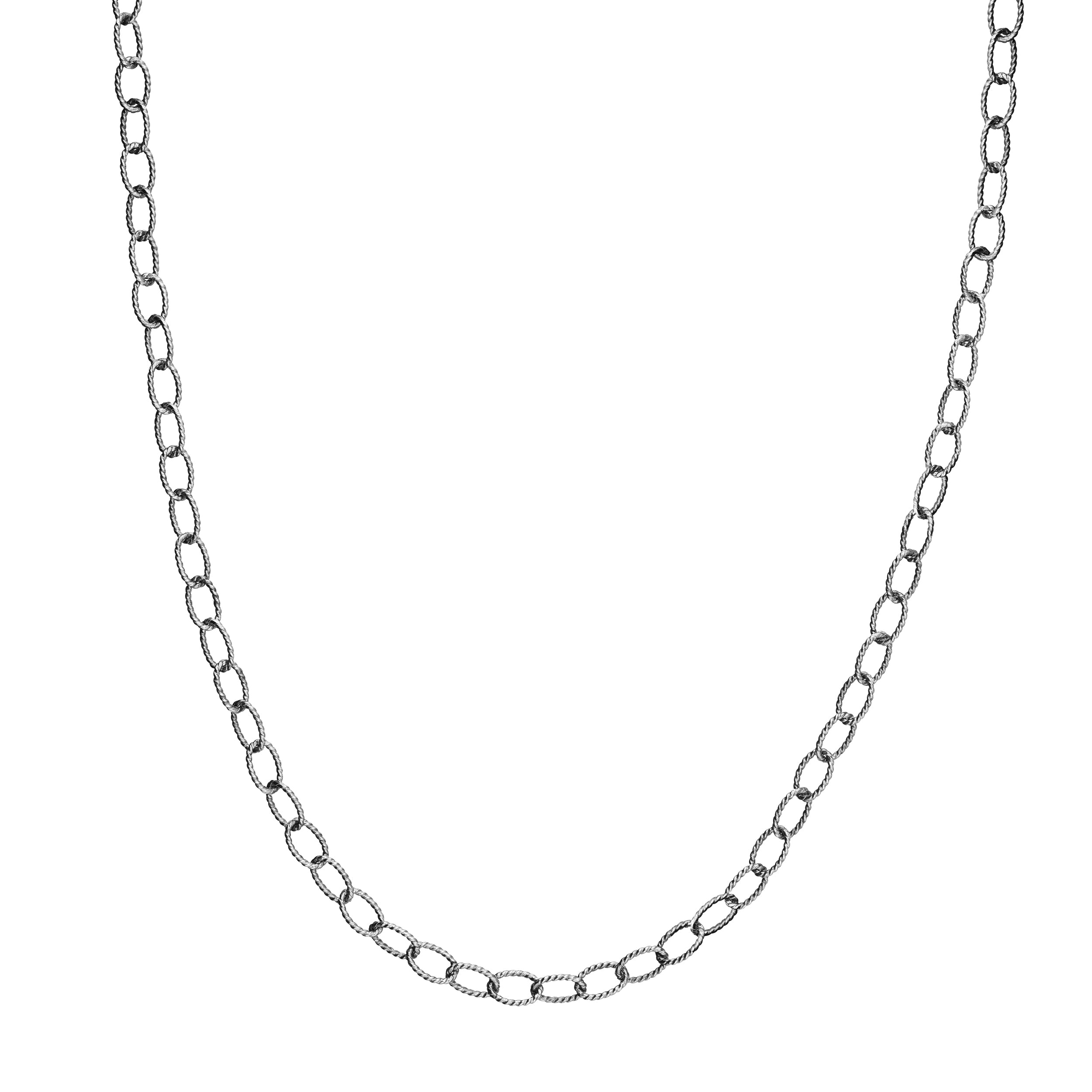 Sterling Silver 4.85mm Oxidized Twisted Oval Link PSL
