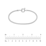 Sterling Silver 3mm Snake Chain Bracelet with Spring Ring