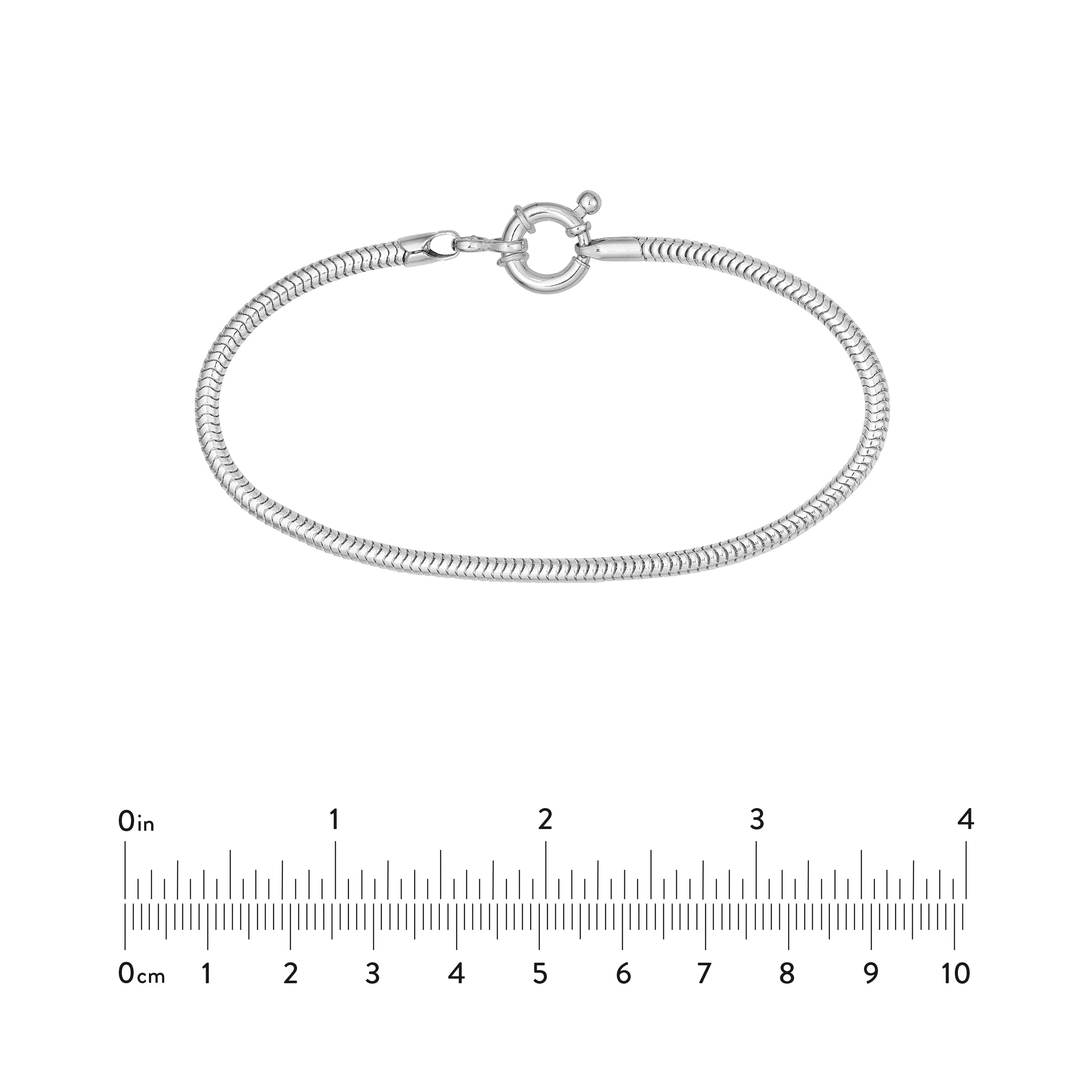 Sterling Silver 3mm Snake Chain Bracelet with Spring Ring