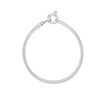 Sterling Silver 3mm Snake Chain Bracelet with Spring Ring