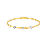 Diamond Trio Station Mesh Bangle