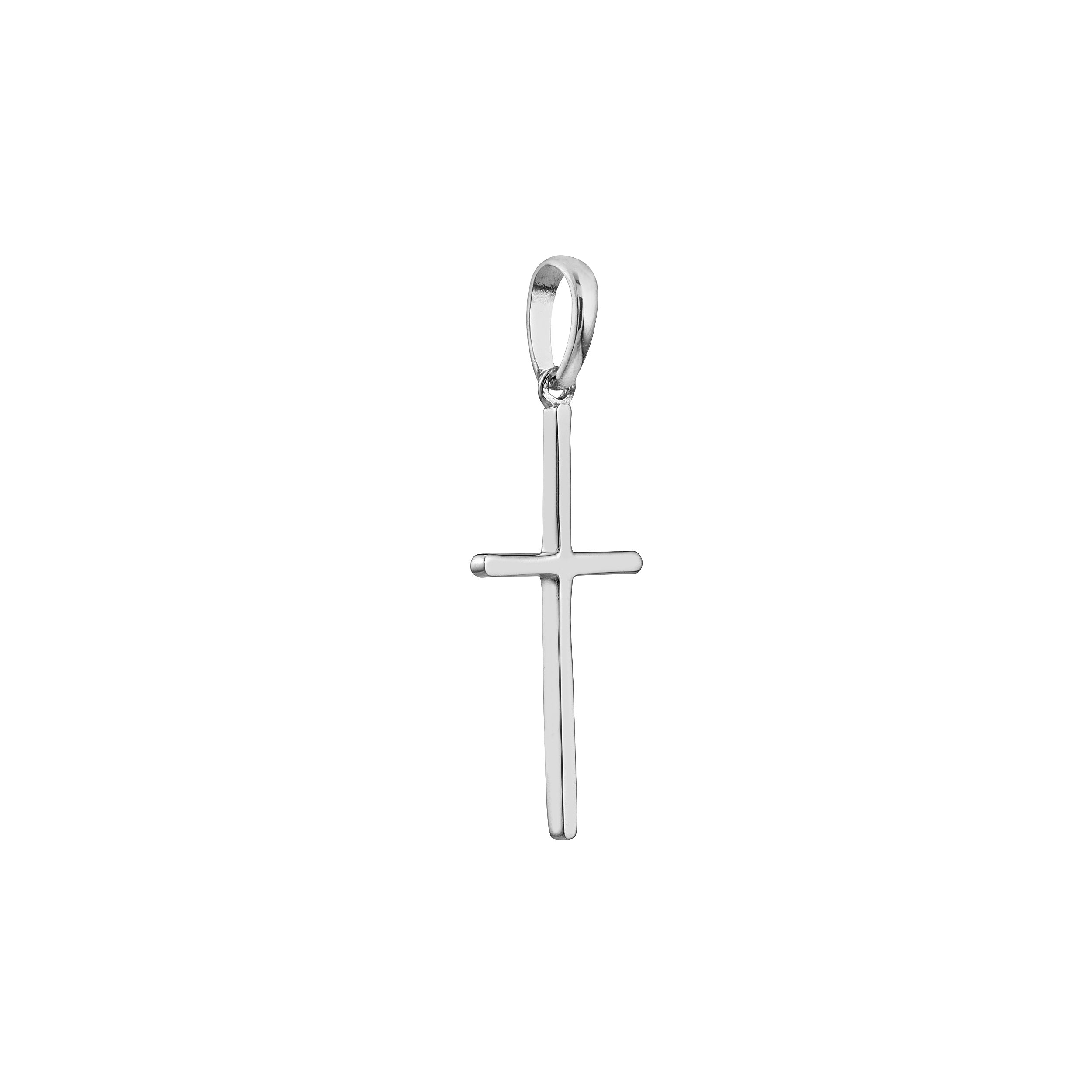 Polished Cross Pendant with Rounded Edges