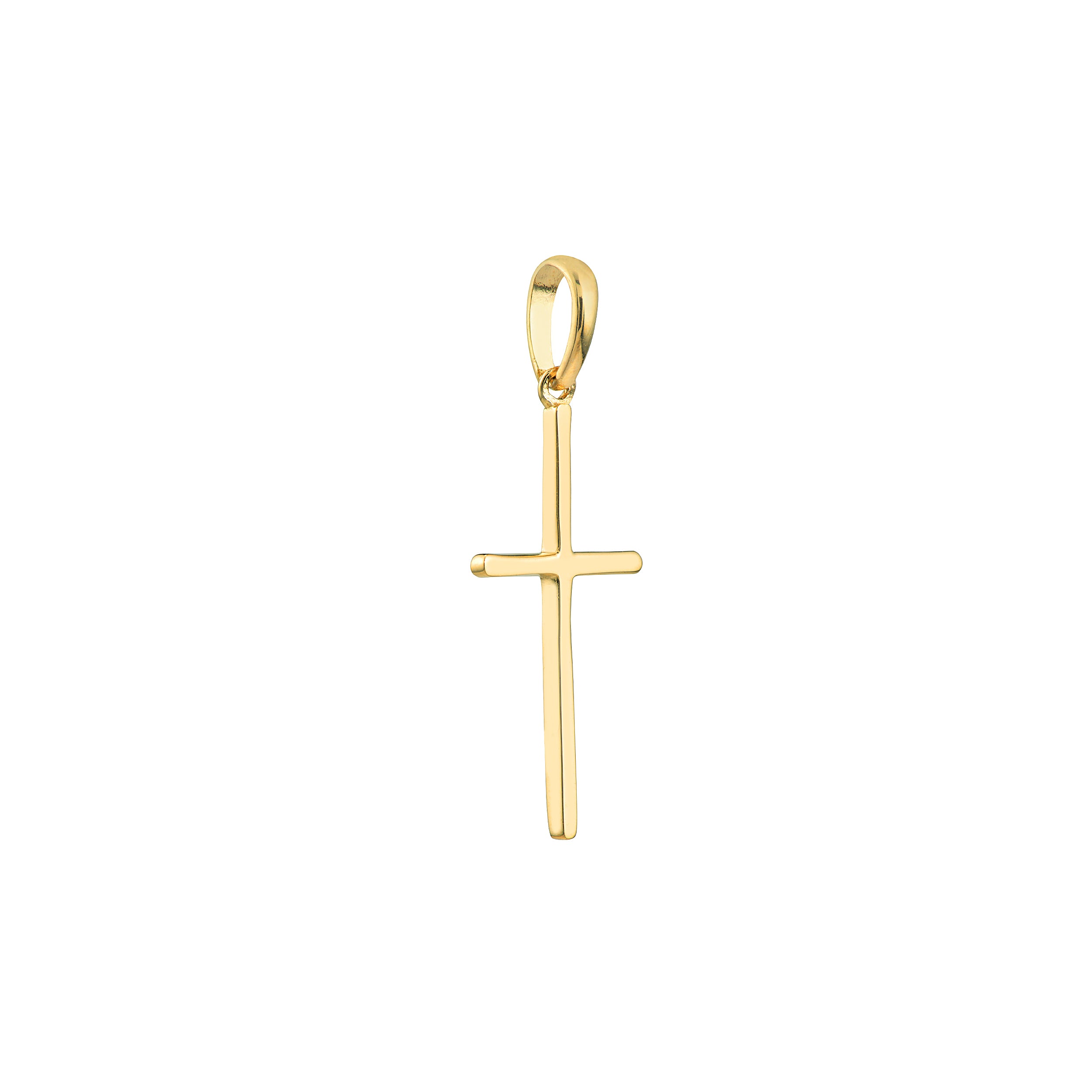 Polished Cross Pendant with Rounded Edges