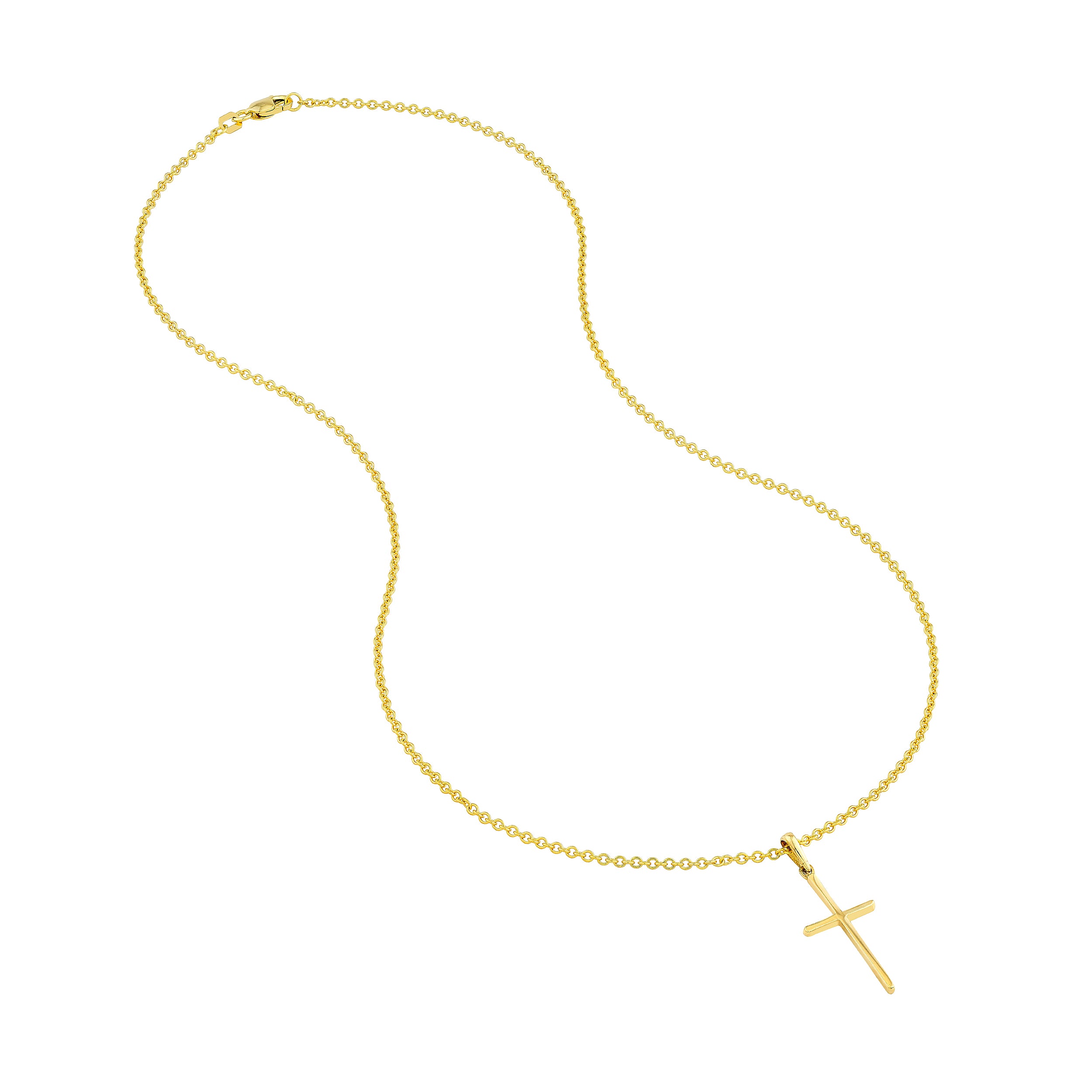 Polished Cross Pendant with Rounded Edges
