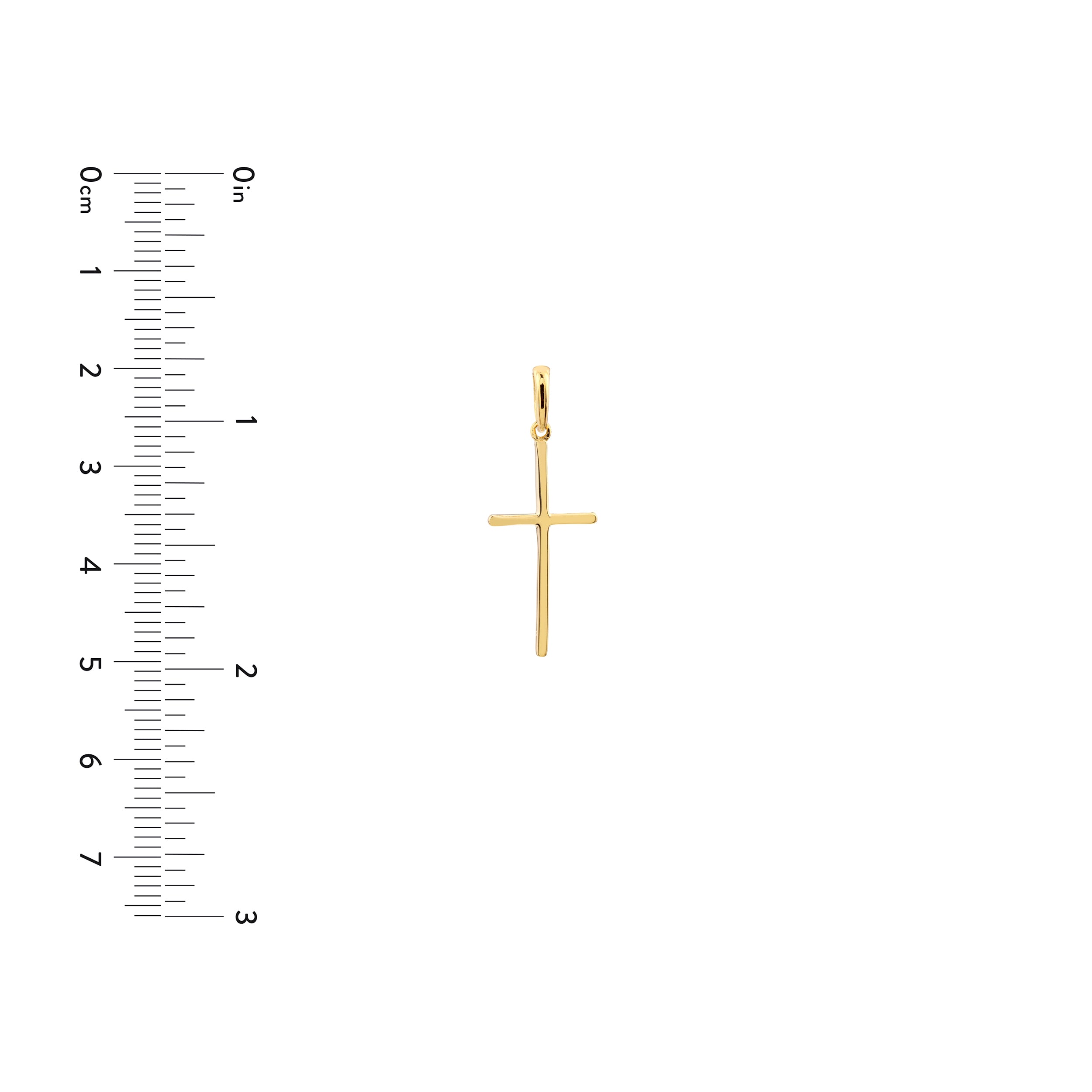 Polished Cross Pendant with Rounded Edges