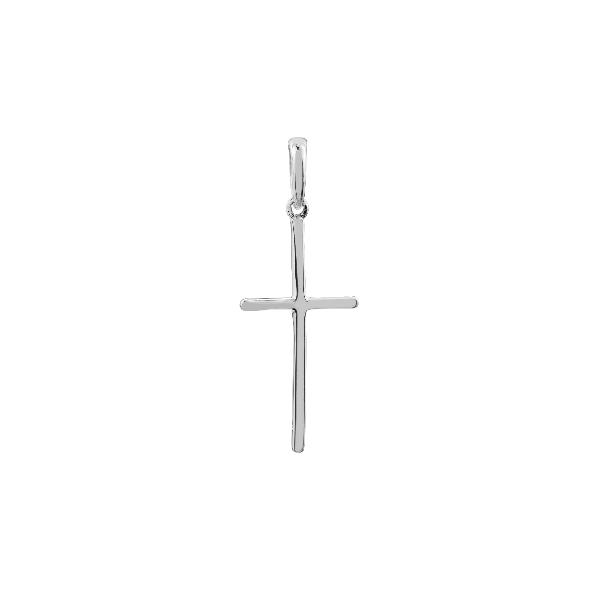 Polished Cross Pendant with Rounded Edges