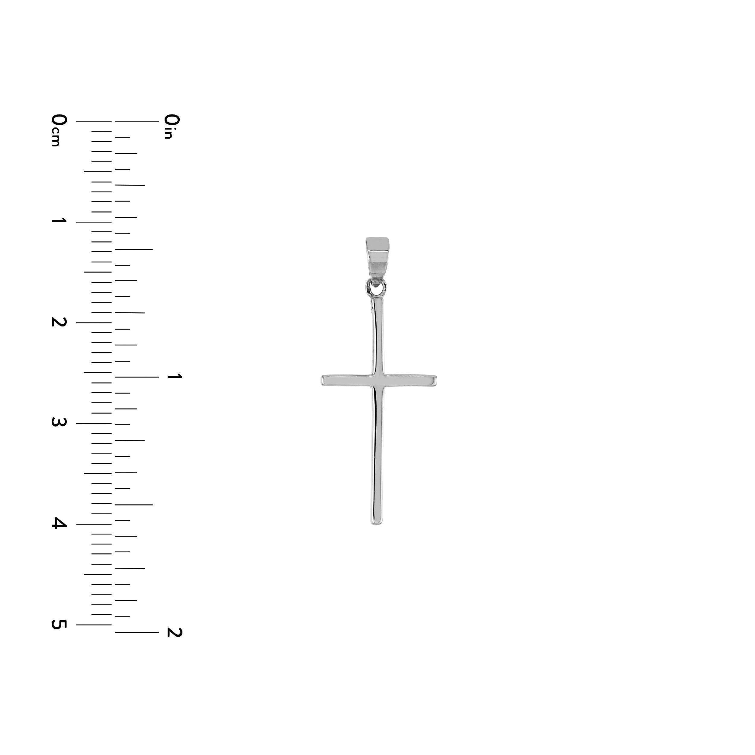 Polished Cross Pendant with Rounded Edges