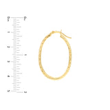 3mm x 32mm Diamond-Cut Oval Hoop Earrings