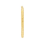 3mm x 42mm Diamond-Cut Oval Hoop Earrings