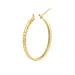 4mm x 42mm Diamond-Cut Oval Hoop Earrings