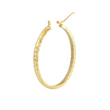 4mm x 42mm Diamond-Cut Oval Hoop Earrings