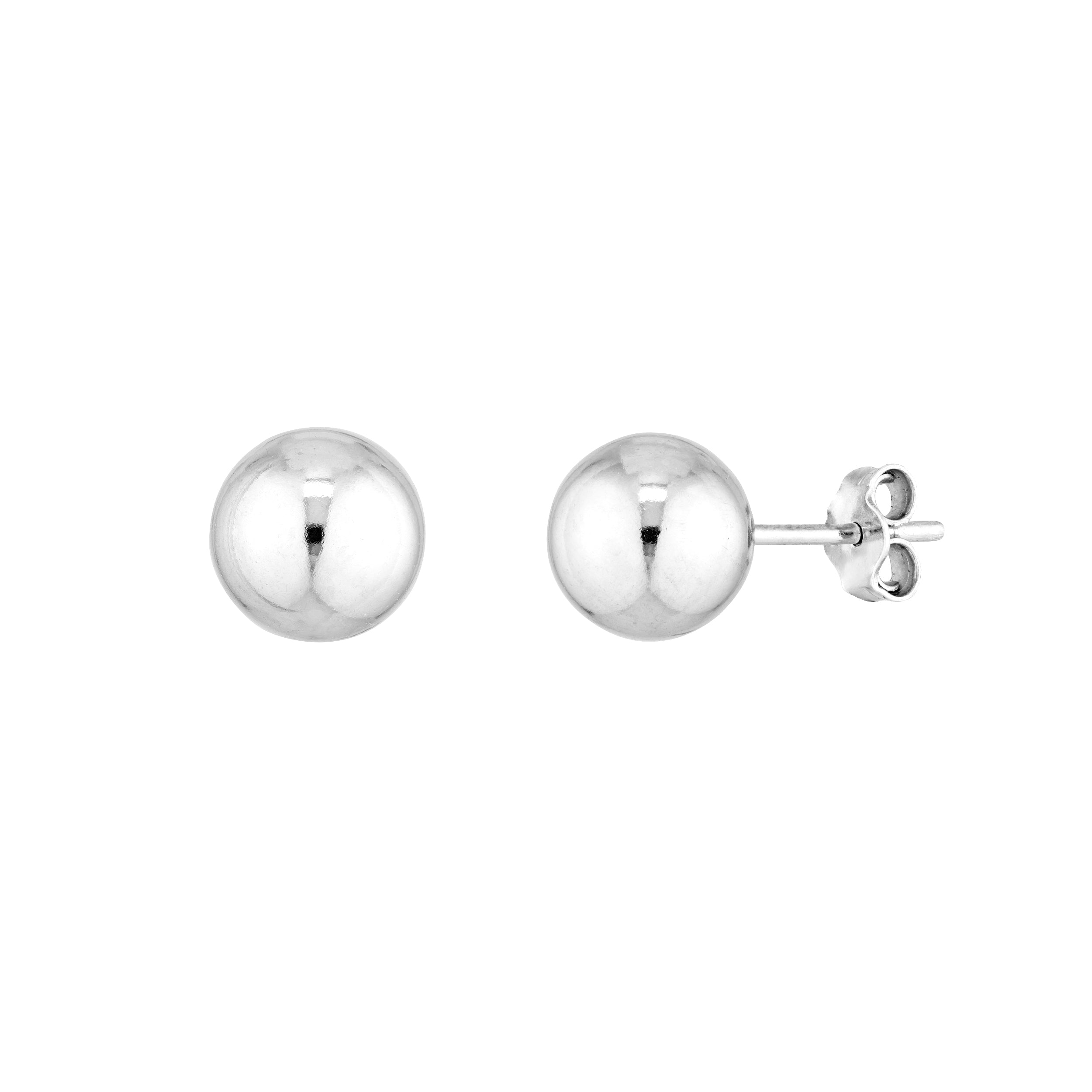 Sterling Silver 8mm Polished Ball Stud Earrings