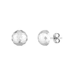 Sterling Silver 10mm Diamond-Cut Dome Stud Earrings