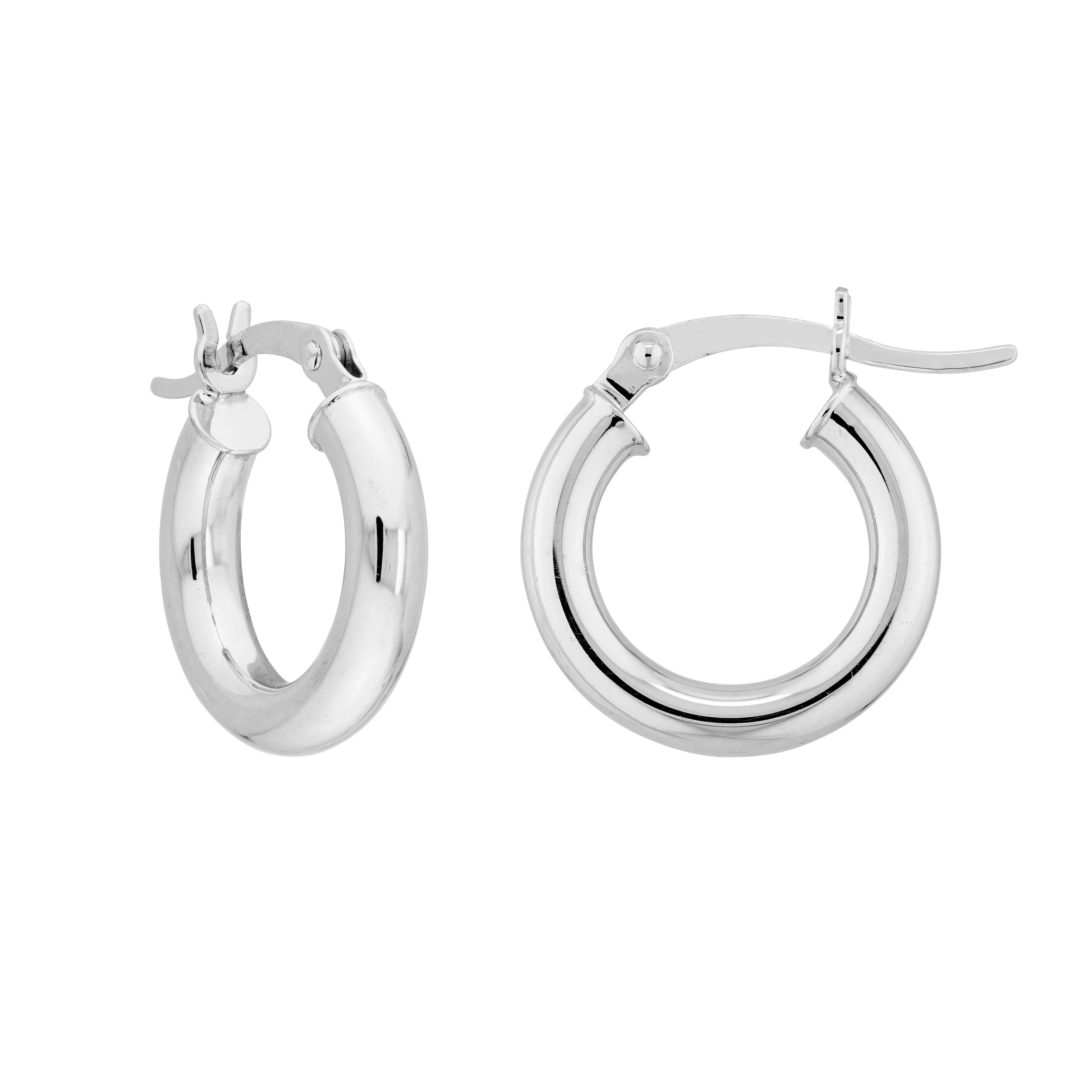 Sterling Silver 3mm x 15mm Polished Hoop Earrings