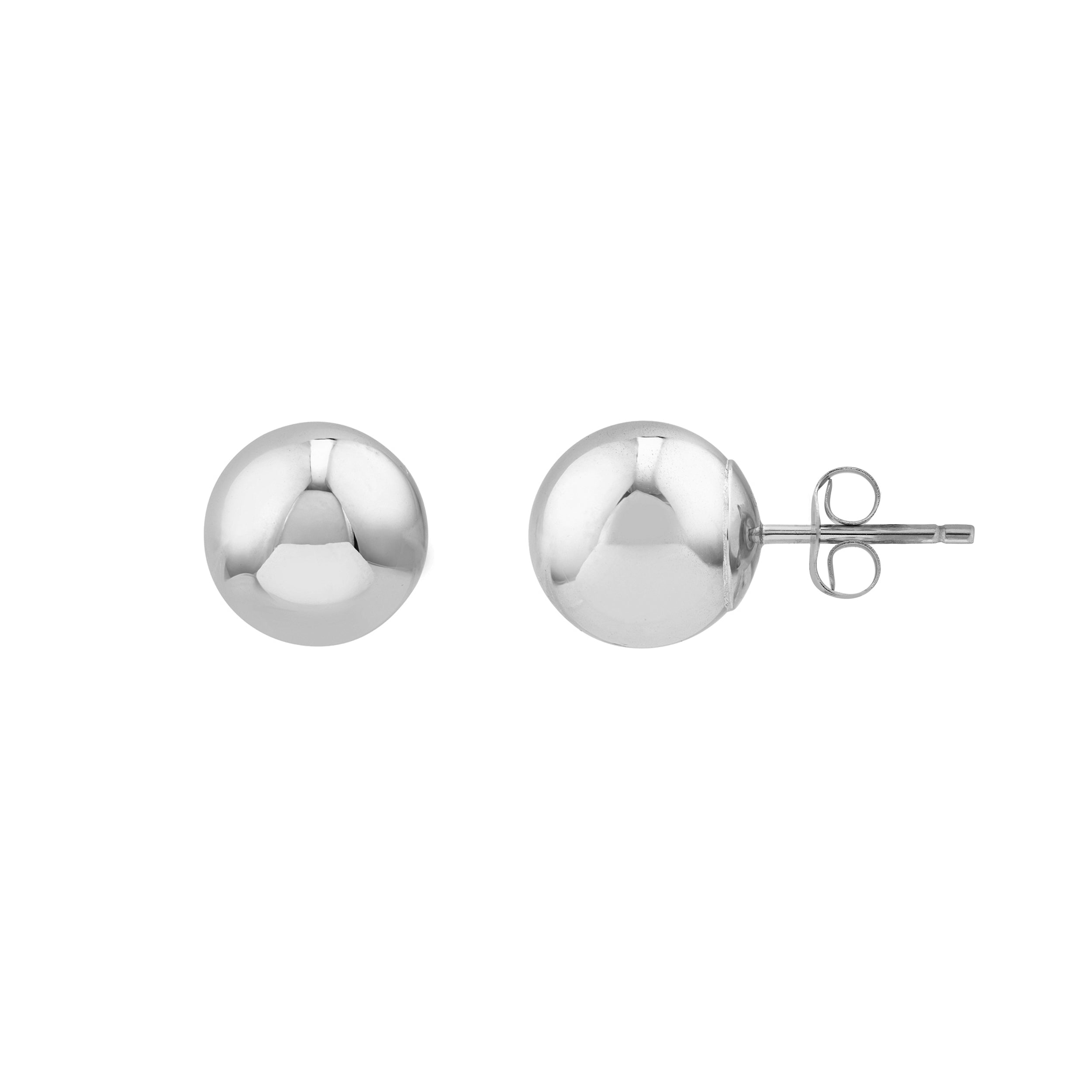 8mm Polished Ball Stud Earrings