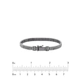 Plated Sterling Silver Triple CZ Row Bracelet