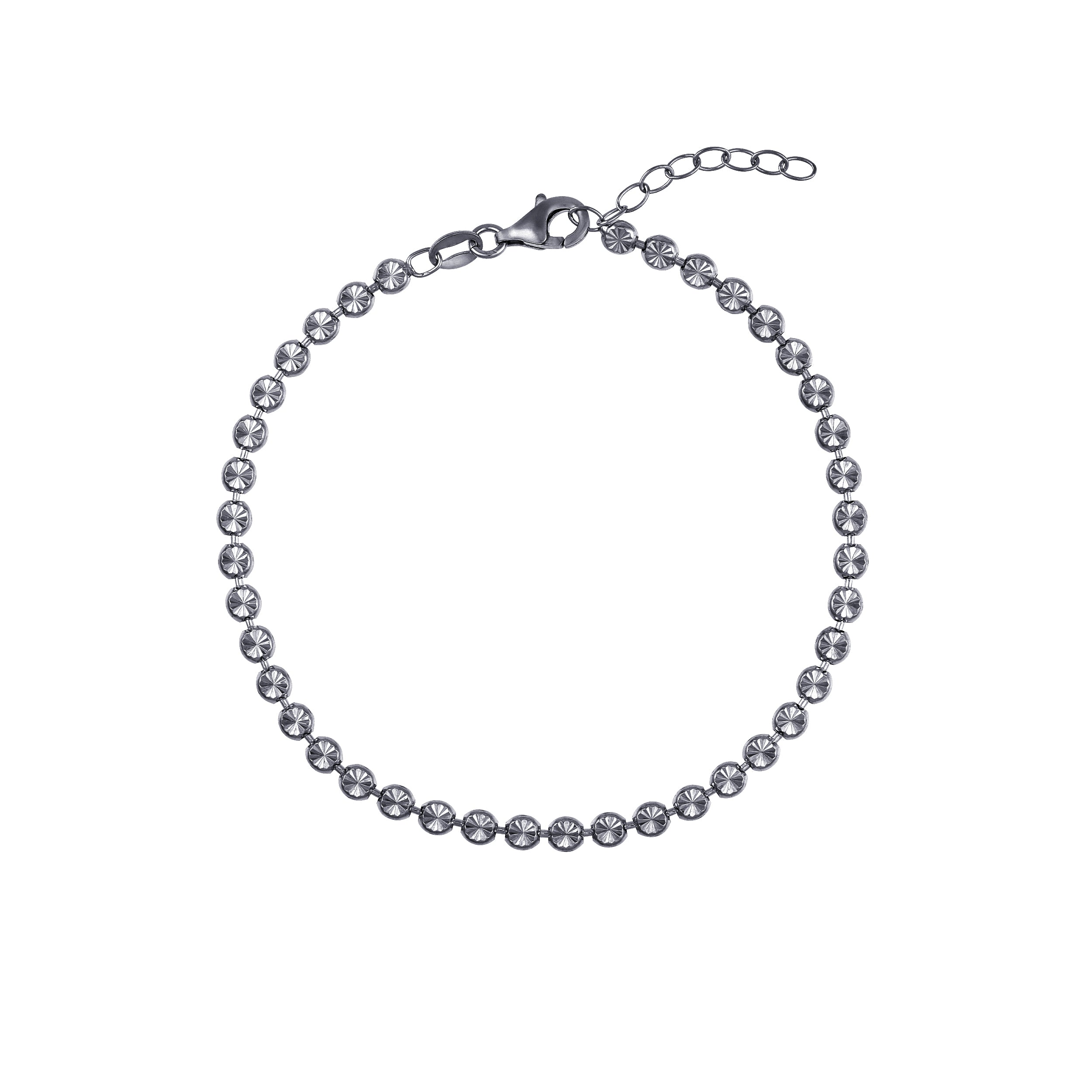 SS 3.5mm D/C Bead Adjustable Bracelet