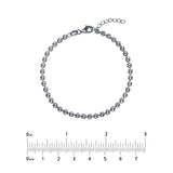 SS 3.5mm D/C Bead Adjustable Bracelet