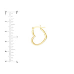 19mm Tilted Heart Hoop Earrings